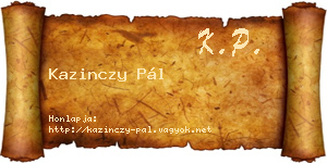 Kazinczy Pál névjegykártya